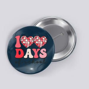 100 Days Of School Retro Disco Hearts 100th Day Of School Button