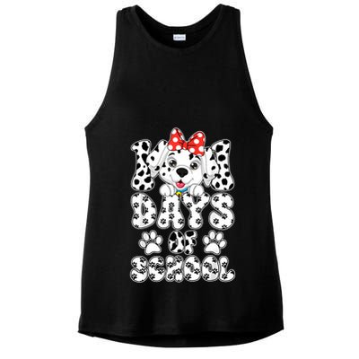 100 Days Of School Dalmatian Dog 100th Days Ladies PosiCharge Tri-Blend Wicking Tank