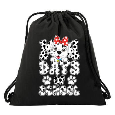 100 Days Of School Dalmatian Dog 100th Days Drawstring Bag