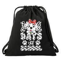 100 Days Of School Dalmatian Dog 100th Days Drawstring Bag