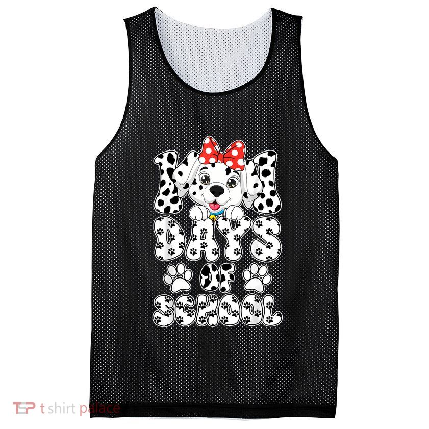 100 Days Of School Dalmatian Dog 100th Days Mesh Reversible Basketball Jersey Tank