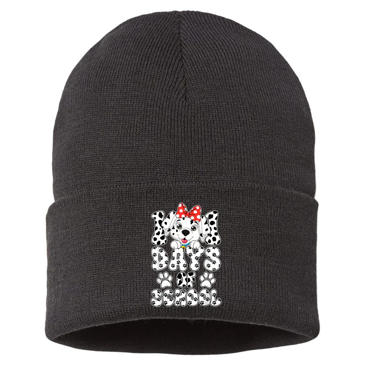 100 Days Of School Dalmatian Dog 100th Days Sustainable Knit Beanie
