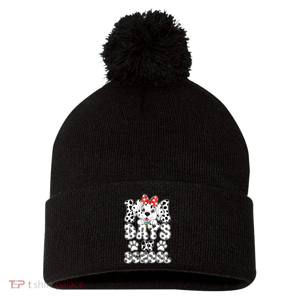 100 Days Of School Dalmatian Dog 100th Days Pom Pom 12in Knit Beanie