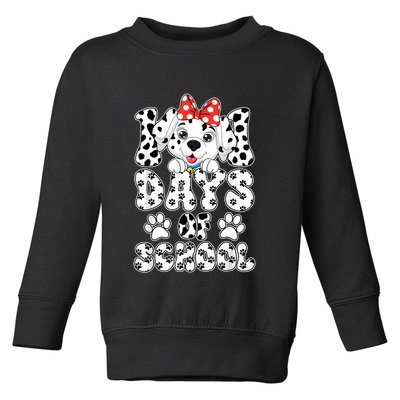 100 Days Of School Dalmatian Dog 100th Days Toddler Sweatshirt