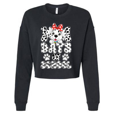 100 Days Of School Dalmatian Dog 100th Days Cropped Pullover Crew