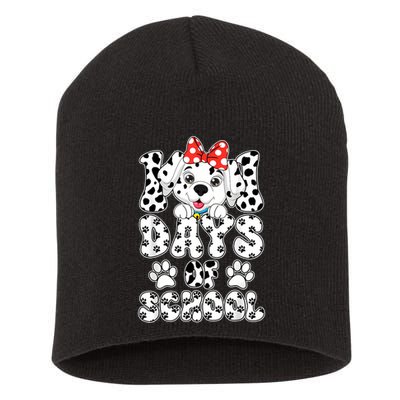 100 Days Of School Dalmatian Dog 100th Days Short Acrylic Beanie