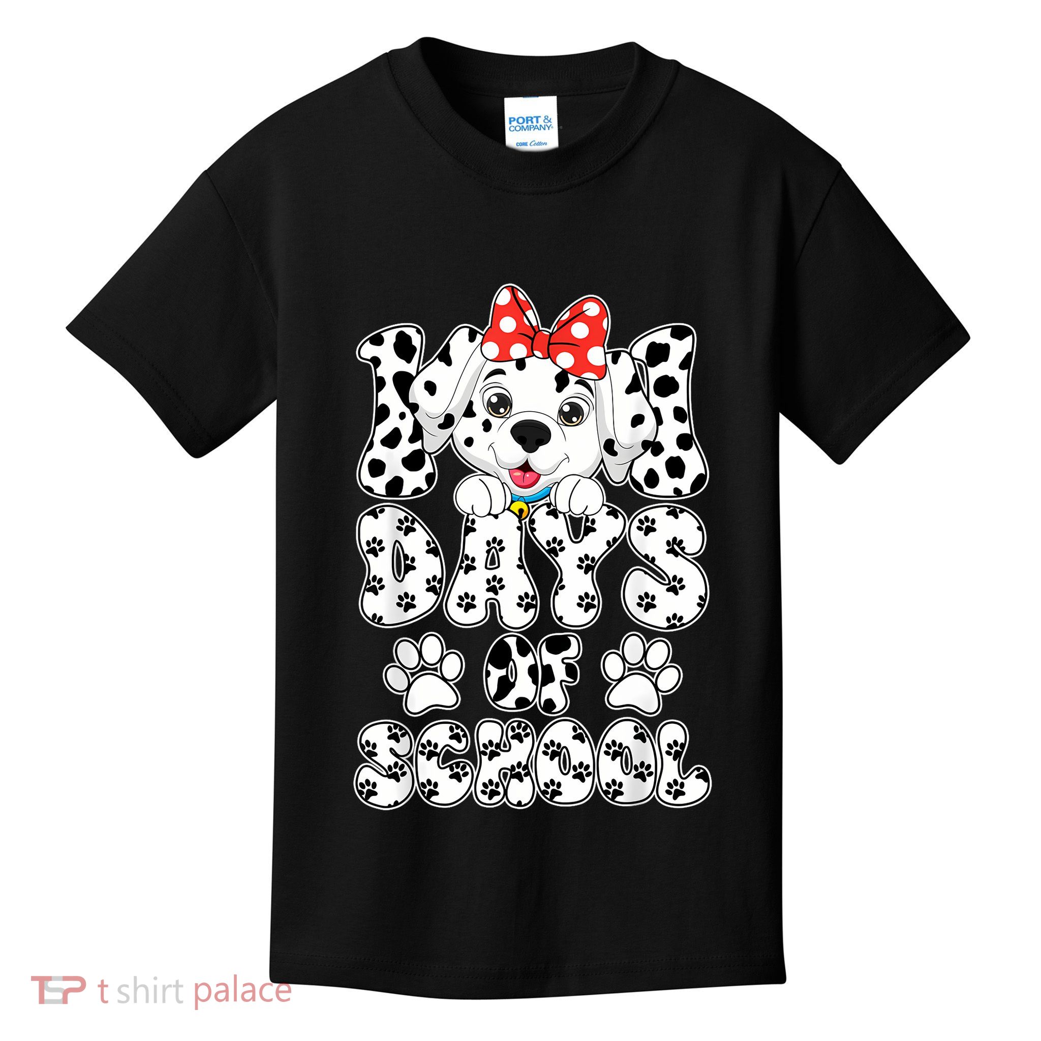 100 Days Of School Dalmatian Dog 100th Days Kids T-Shirt