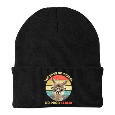 100 Day Of School No Probllama Llama Alpaca Math Nerd Cool Gift Knit Cap Winter Beanie