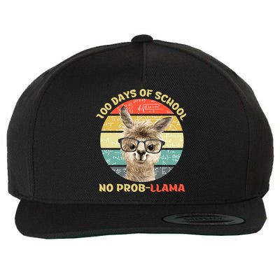100 Day Of School No Probllama Llama Alpaca Math Nerd Cool Gift Wool Snapback Cap