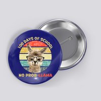 100 Day Of School No Probllama Llama Alpaca Math Nerd Cool Gift Button