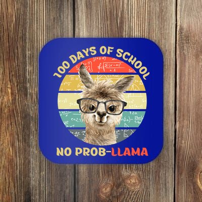 100 Day Of School No Probllama Llama Alpaca Math Nerd Cool Gift Coaster