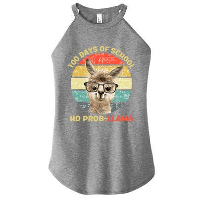 100 Day Of School No Probllama Llama Alpaca Math Nerd Cool Gift Women’s Perfect Tri Rocker Tank