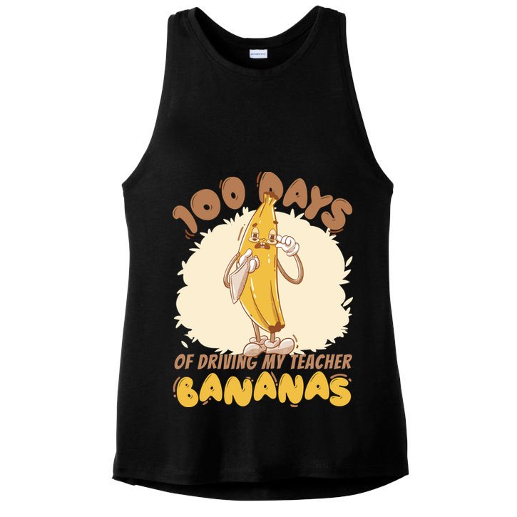 100 Days Of Driving My Teacher Bananas Funny Ladies PosiCharge Tri-Blend Wicking Tank
