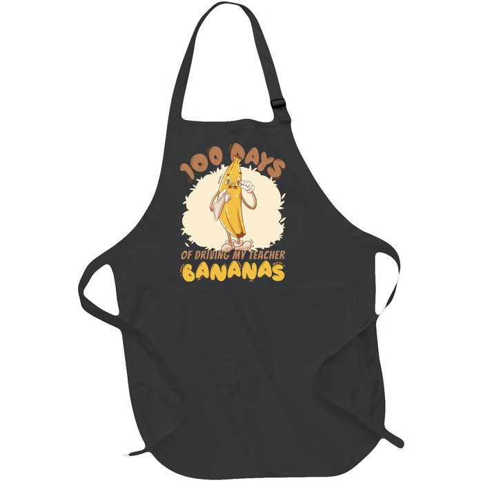 100 Days Of Driving My Teacher Bananas Funny Full-Length Apron With Pockets