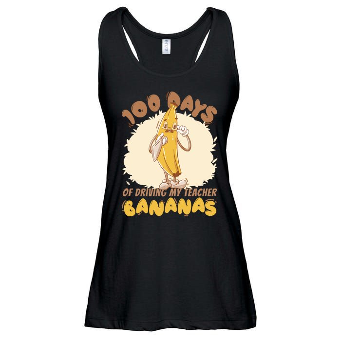 100 Days Of Driving My Teacher Bananas Funny Ladies Essential Flowy Tank