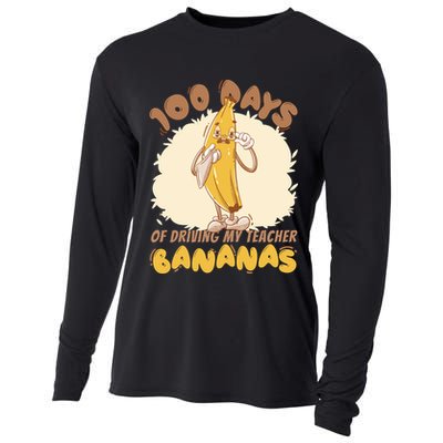 100 Days Of Driving My Teacher Bananas Funny Cooling Performance Long Sleeve Crew