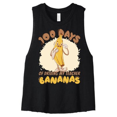 100 Days Of Driving My Teacher Bananas Funny Women's Racerback Cropped Tank