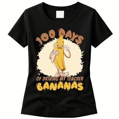 100 Days Of Driving My Teacher Bananas Funny Womens T-Shirt