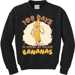 100 Days Of Driving My Teacher Bananas Funny Kids Sweatshirt