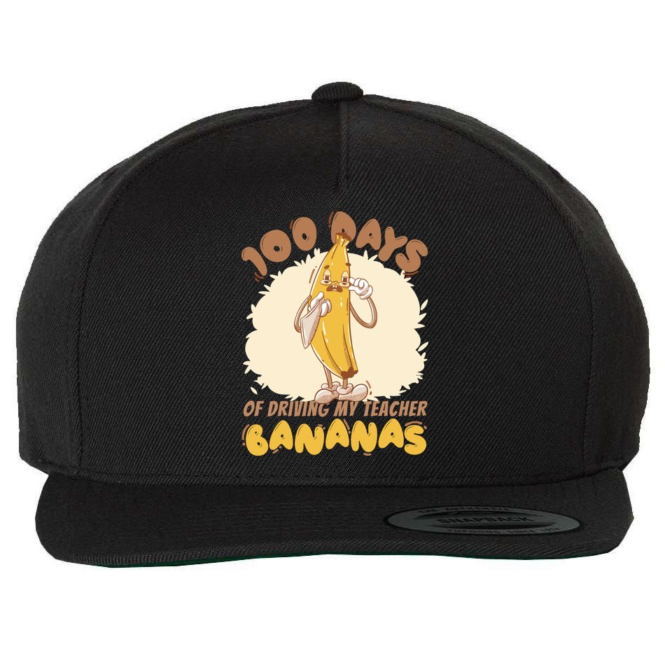 100 Days Of Driving My Teacher Bananas Funny Wool Snapback Cap