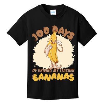 100 Days Of Driving My Teacher Bananas Funny Kids T-Shirt