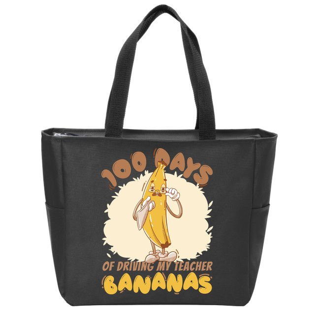 100 Days Of Driving My Teacher Bananas Funny Zip Tote Bag