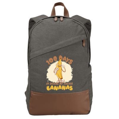 100 Days Of Driving My Teacher Bananas Funny Cotton Canvas Backpack