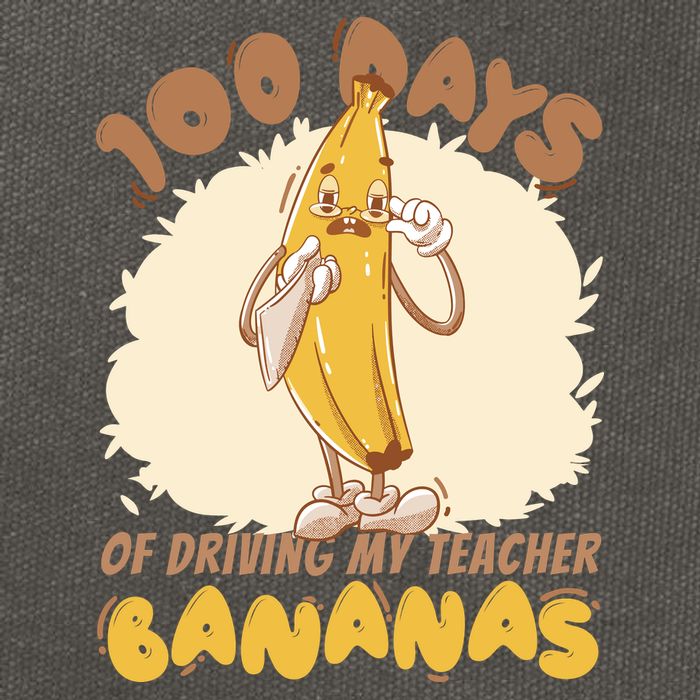 100 Days Of Driving My Teacher Bananas Funny Cotton Canvas Backpack