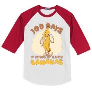 100 Days Of Driving My Teacher Bananas Funny Kids Colorblock Raglan Jersey