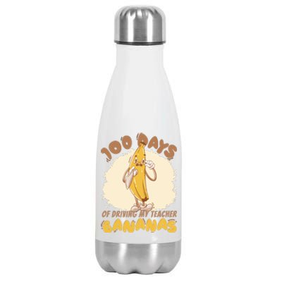 100 Days Of Driving My Teacher Bananas Funny Stainless Steel Insulated Water Bottle