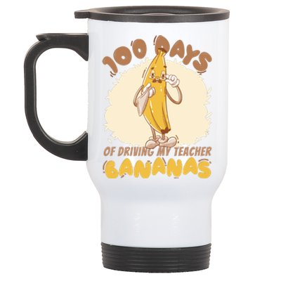 100 Days Of Driving My Teacher Bananas Funny Stainless Steel Travel Mug