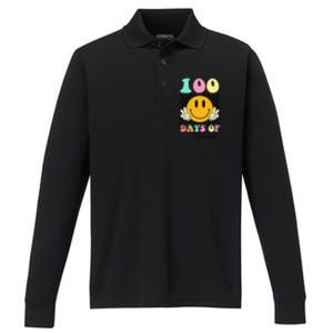 100 Days Of School Teacher 100th Day Of School Performance Long Sleeve Polo