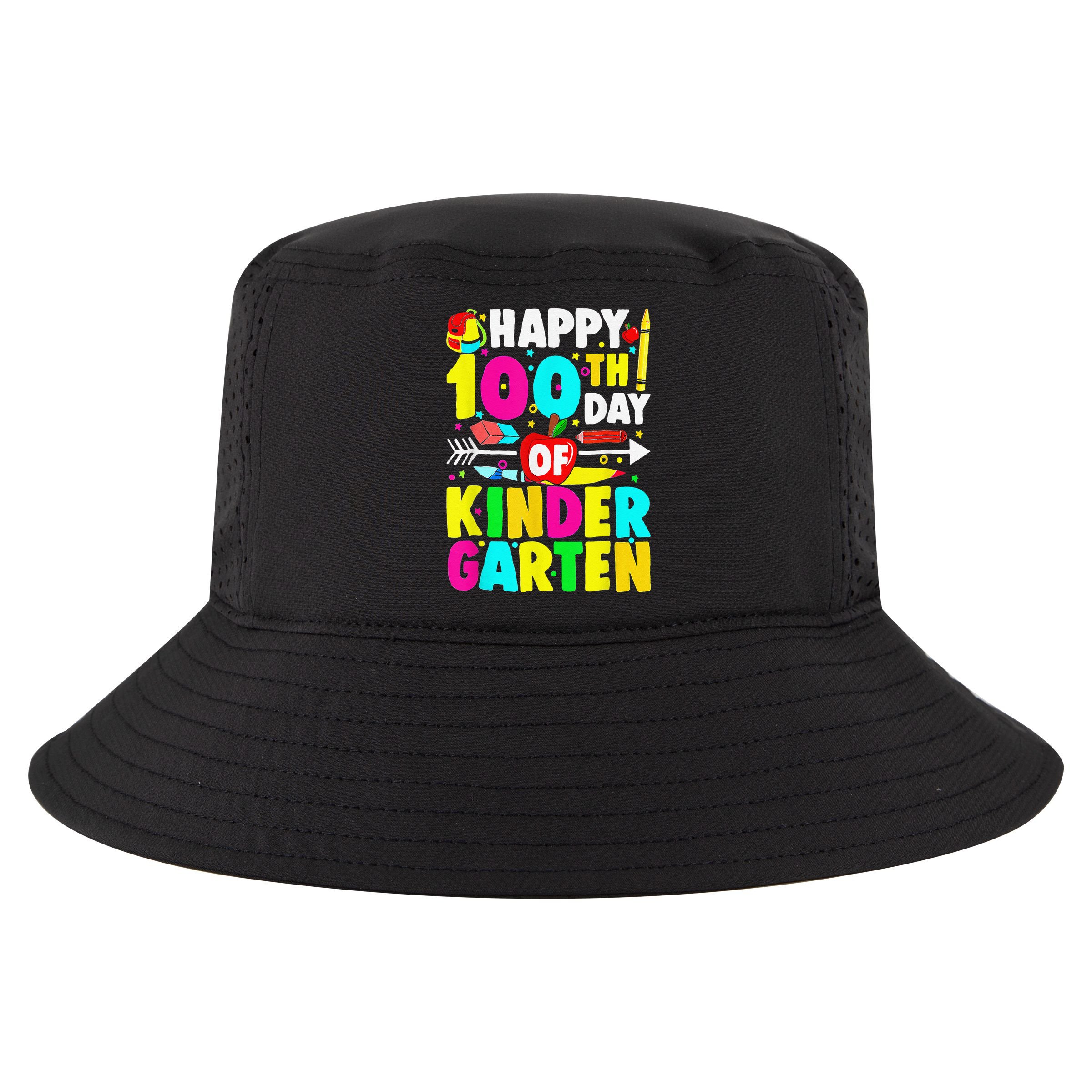 100 Days Of Kindergarten Happy 100th Day Of School Cool Comfort Performance Bucket Hat