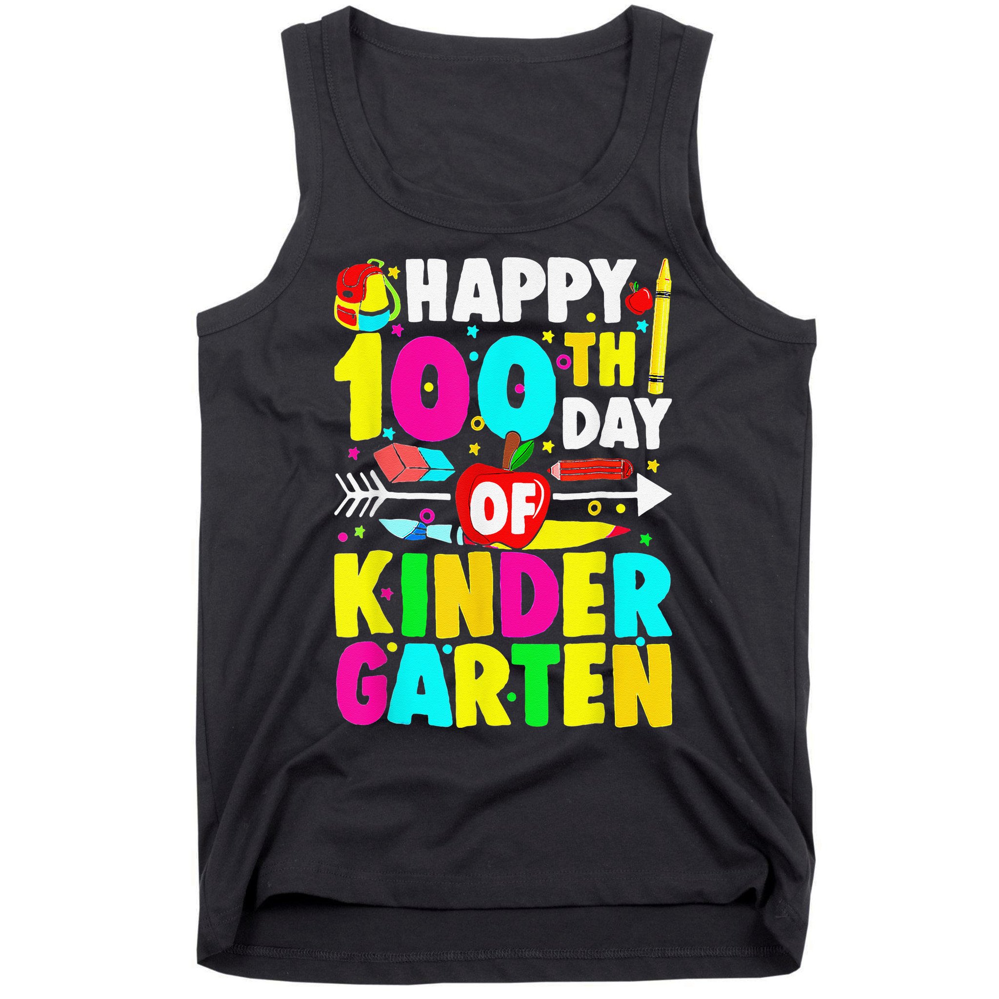 100 Days Of Kindergarten Happy 100th Day Of School Tank Top