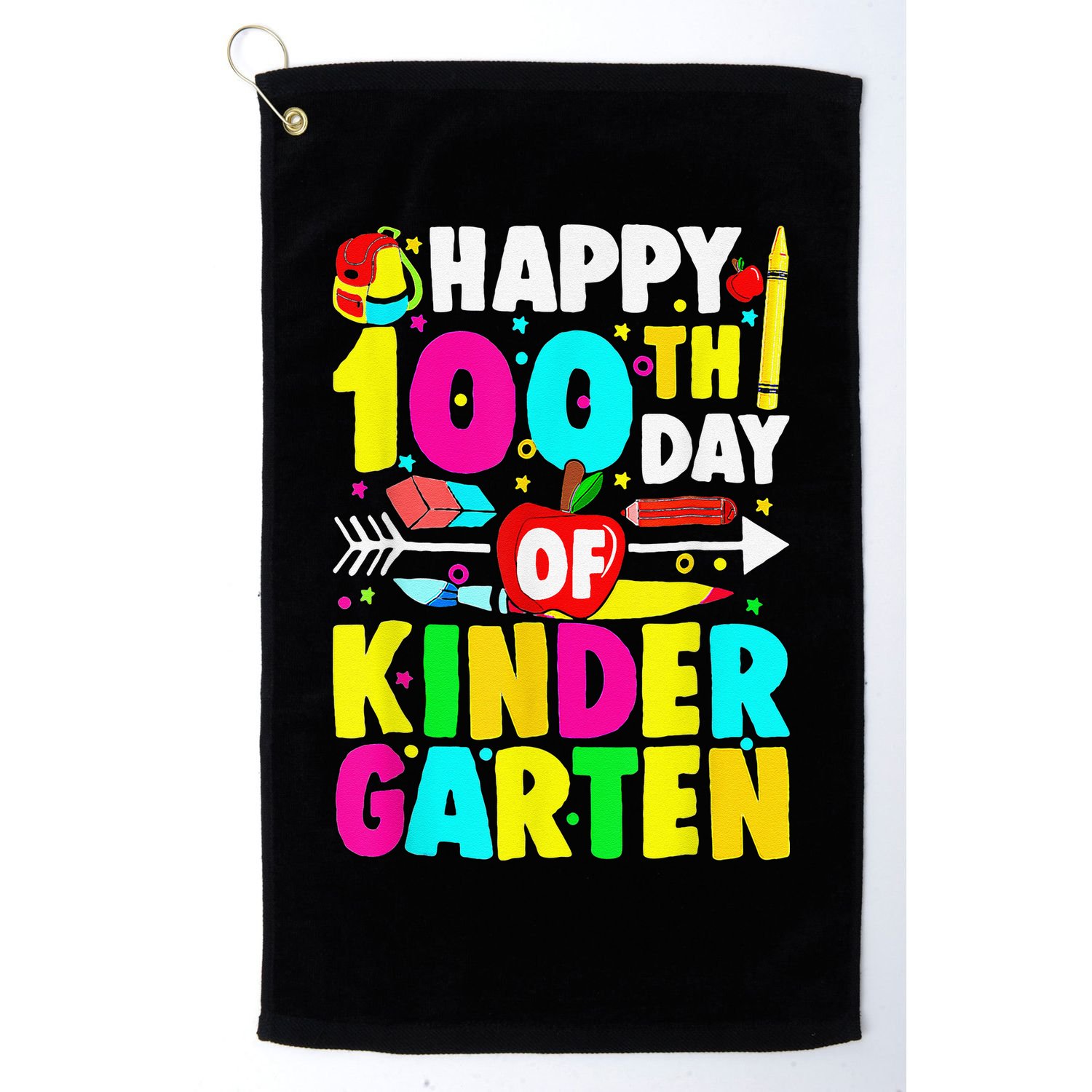 100 Days Of Kindergarten Happy 100th Day Of School Golf Towel