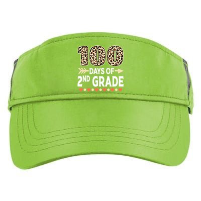 100 Days Of Second Grade Teacher 100Th Day Of School Leopard Gift Adult Drive Performance Visor