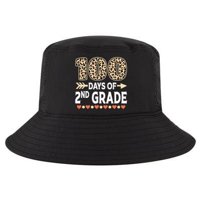 100 Days Of Second Grade Teacher 100Th Day Of School Leopard Gift Cool Comfort Performance Bucket Hat