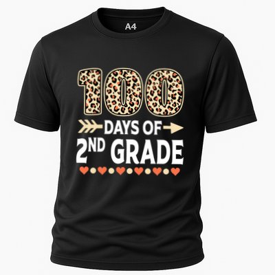 100 Days Of Second Grade Teacher 100Th Day Of School Leopard Gift Performance Shirt