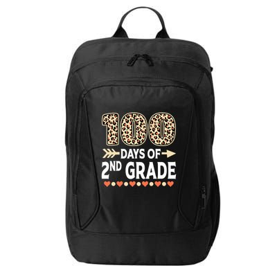 100 Days Of Second Grade Teacher 100Th Day Of School Leopard Gift City Backpack