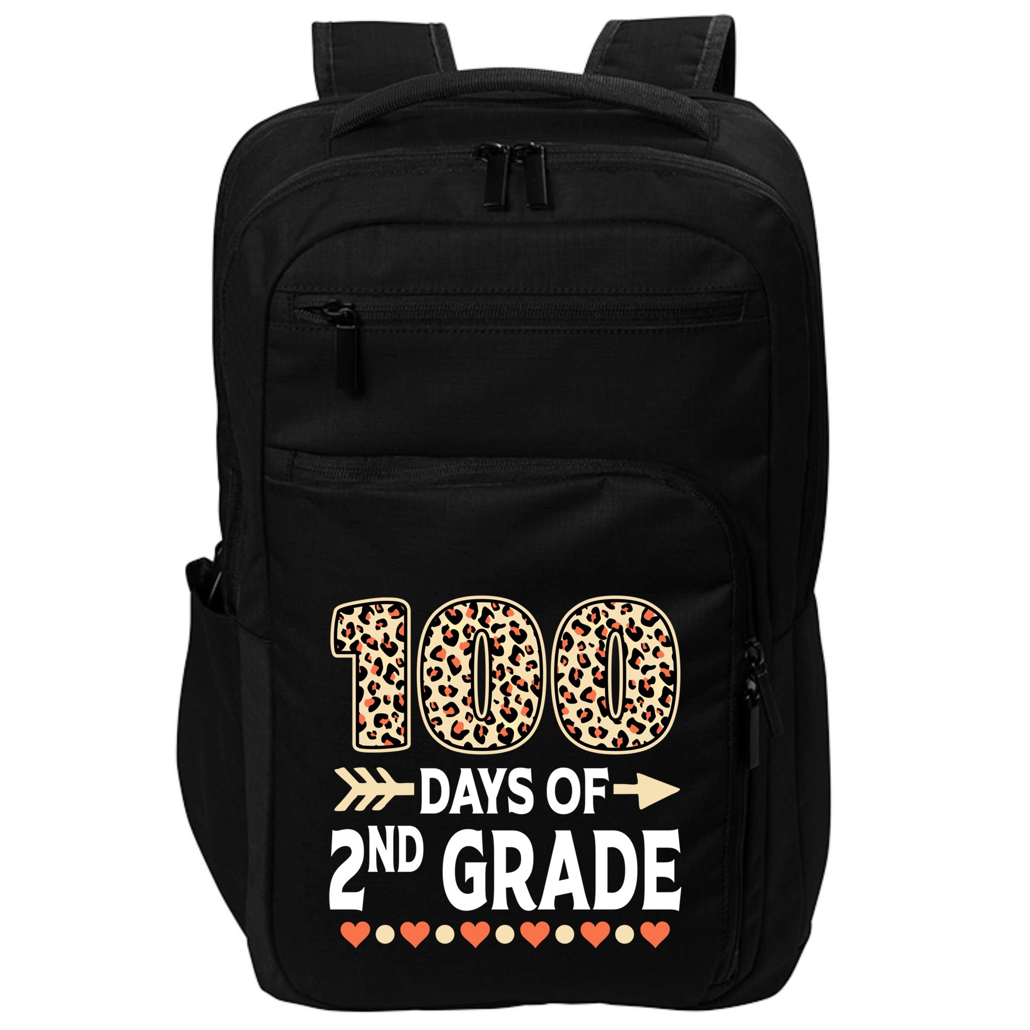 100 Days Of Second Grade Teacher 100Th Day Of School Leopard Gift Impact Tech Backpack