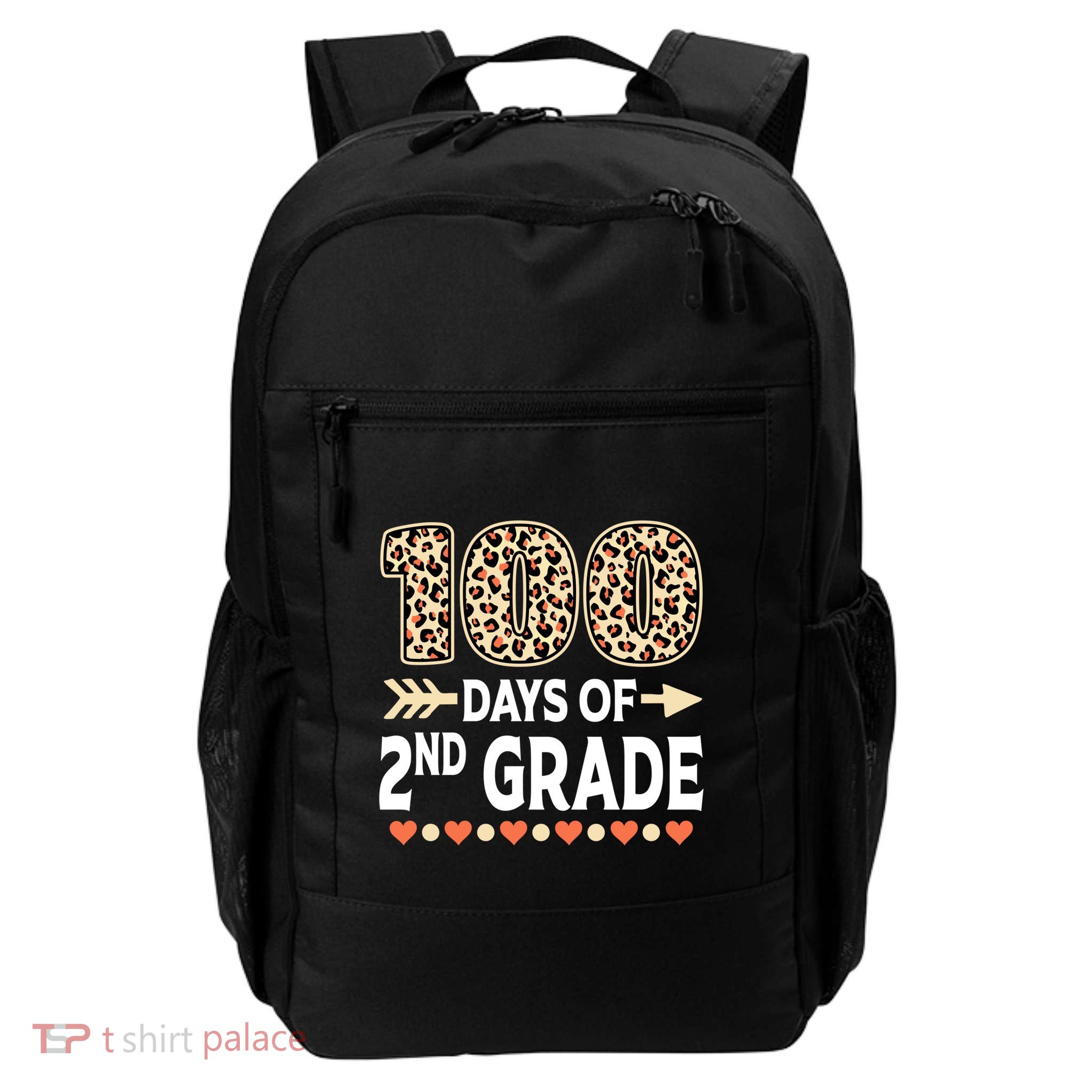 100 Days Of Second Grade Teacher 100Th Day Of School Leopard Gift Backpack