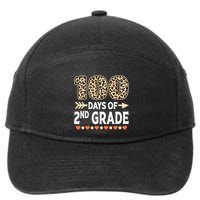 100 Days Of Second Grade Teacher 100Th Day Of School Leopard Gift 7-Panel Snapback Hat