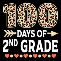 100 Days Of Second Grade Teacher 100Th Day Of School Leopard Gift 7-Panel Snapback Hat
