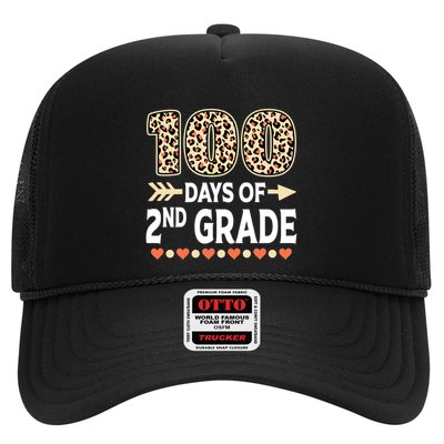 100 Days Of Second Grade Teacher 100Th Day Of School Leopard Gift Trucker Hat