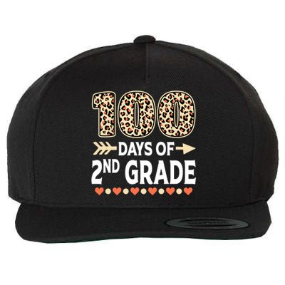 100 Days Of Second Grade Teacher 100Th Day Of School Leopard Gift Wool Snapback Cap