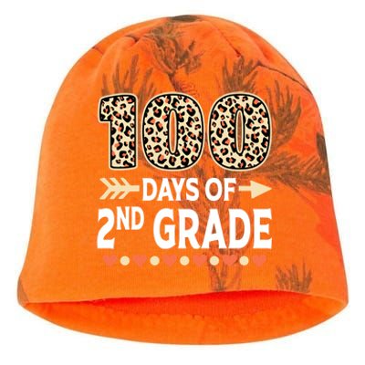 100 Days Of Second Grade Teacher 100Th Day Of School Leopard Gift Kati - Camo Knit Beanie