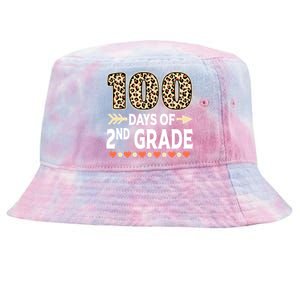 100 Days Of Second Grade Teacher 100Th Day Of School Leopard Gift Tie-Dyed Bucket Hat