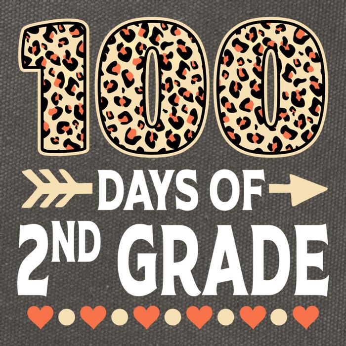 100 Days Of Second Grade Teacher 100Th Day Of School Leopard Gift Cotton Canvas Backpack