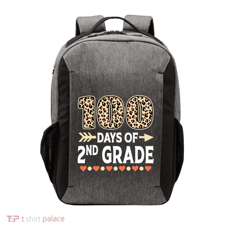 100 Days Of Second Grade Teacher 100Th Day Of School Leopard Gift Vector Backpack
