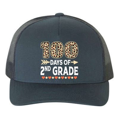 100 Days Of Second Grade Teacher 100Th Day Of School Leopard Gift Yupoong Adult 5-Panel Trucker Hat